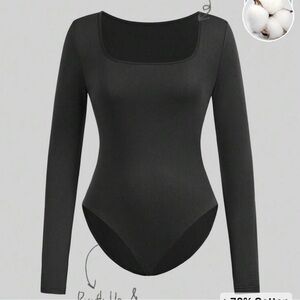 SHEIN Black Long Sleeve‎ Bodysuit